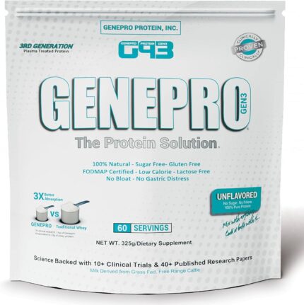 Unflavored Protein Powder - New Formula - Lactose-Free, Gluten-Free, & Non-GMO Whey Isolate Supplement Shake (3rd Generation, 60 Servings)